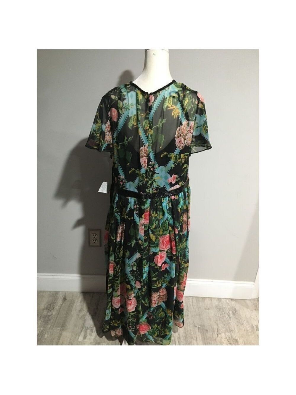 Mac Duggal Floral Midi Dress Size 12 - Picture 4 of 5